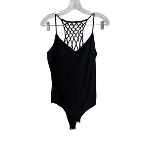 NWT Abercrombie & Fitch Black Bodysuit With Strappy Back Size Large